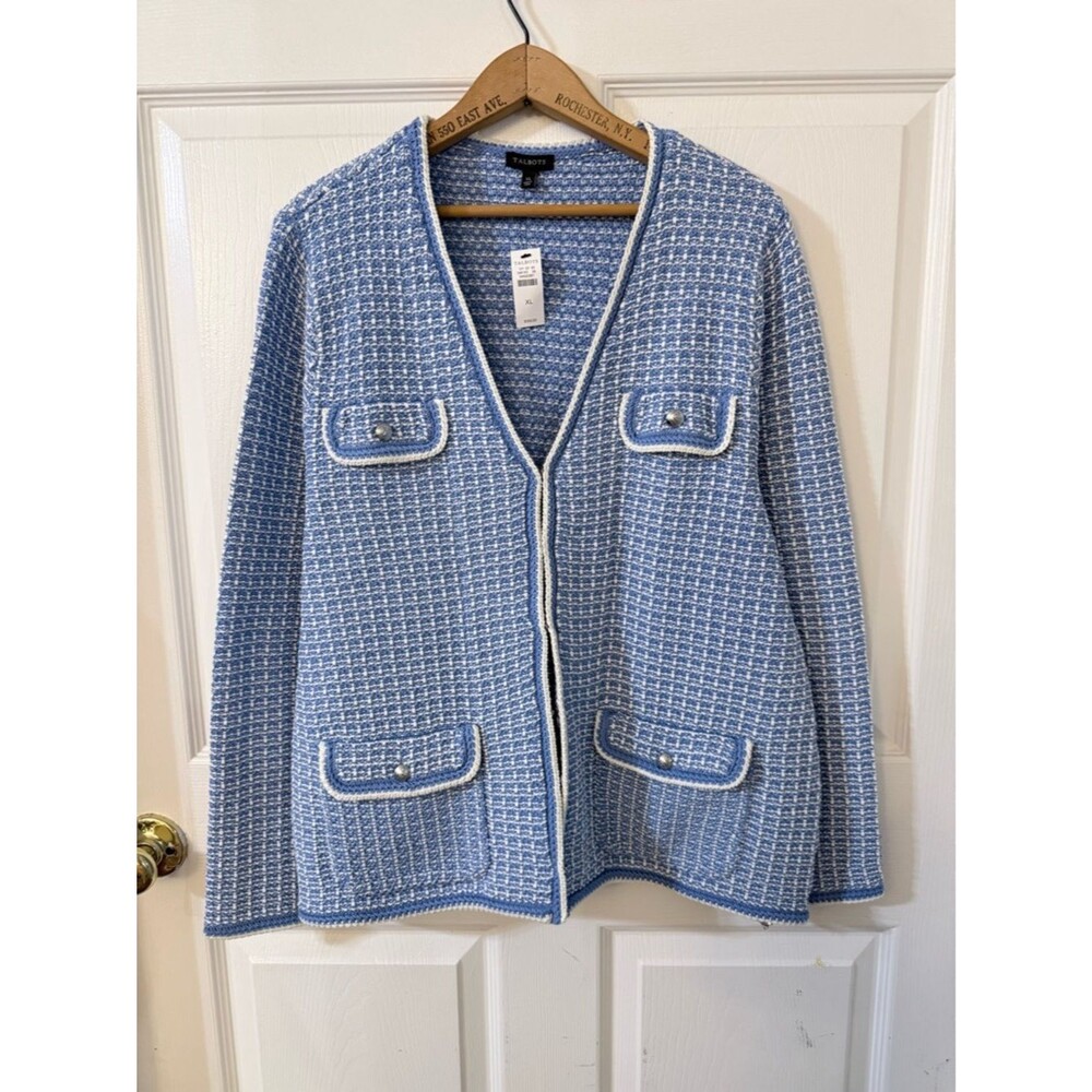 NWT Talbots Blue & White Jacket XL
